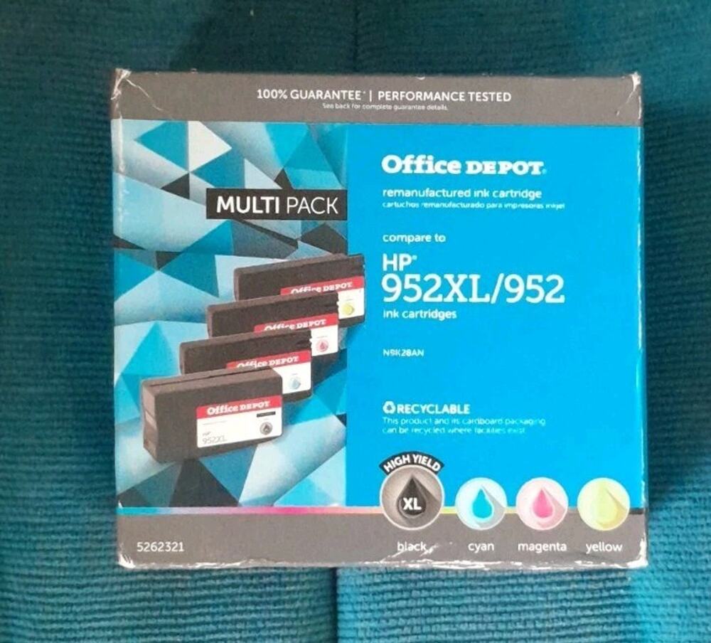 Office Depot Ink 4-Pack for HP 952XL / 952 Black Color N9K28AN...
